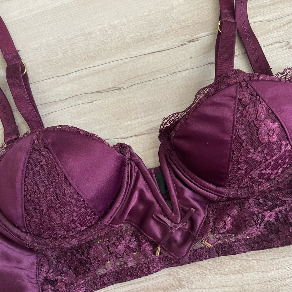 Purple Long Line Bra - Picture 3 of 7
